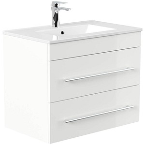 POSSEIK Waschbecken mit Unterschrank ARTEMIS 750 weiß glanz 61,5 x 46,5 x 55,6 cm