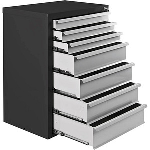 ADB MAMMUT Schubladenschrank lichtgrau, anthrazit 7 Schubladen 70,0 x 43,5 x 90,0 cm, 1 St.