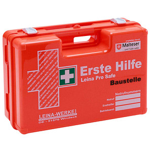 LEINA-WERKE Erste-Hilfe-Koffer Pro Safe Baustelle DIN 13157 + Erweiterung orange