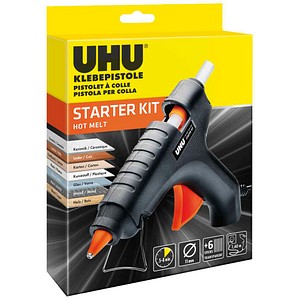 UHU STARTER KIT HOT MELT Heißklebepistole schwarz, orange, 1 St.