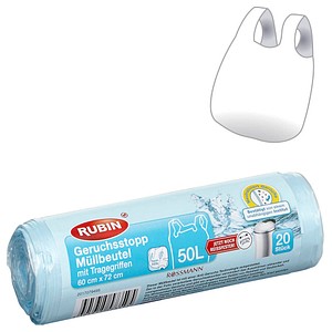 RUBIN Müllbeutel Geruchsstopp 50,0 l blau, 20 St.