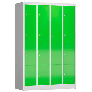 ClassiX Schließfachschrank gelbgrün, lichtgrau X-520445, 16 Schließfächer 118,5 x 50,0 x 180,0 cm