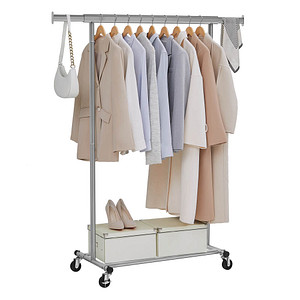 SONGMICS Rollgarderobe grau Metall 92,0 - 132,0 x 160,0 cm, 1 St.