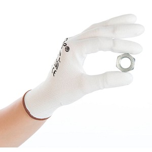 HYGOSTAR unisex Arbeitshandschuhe Ultra Flex Finger weiß Größe 9, 12 Paar