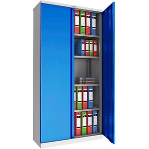 phoenix Stahlschrank SCL1891GBK grau, blau 4 Fachböden 91,5 x 37,0 x 183,0 cm, zerlegt, 1 St.