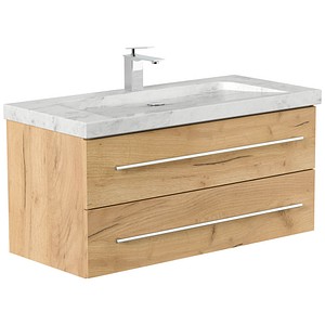 POSSEIK Waschbecken mit Unterschrank WHITE YAMO 100 eiche gold 100,0 x 45,0 x 50,0 cm