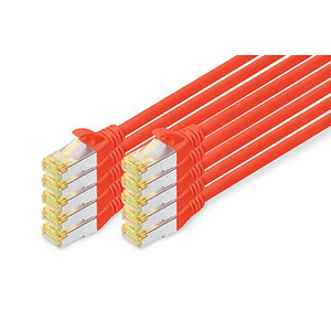 DIGITUS RJ45-Stecker/RJ-45 Stecker Netzwerkkabel DK-1644-A-010-R-10 1,0 m rot, 10 St.