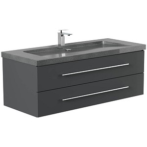 POSSEIK Waschbecken mit Unterschrank YAMO 130 grafit 130,0 x 45,0 x 50,0 cm