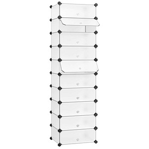 SONGMICS Schuhschrank, LPC10W weiß 43,0 x 31,0 x 173,0 cm, 1 St.