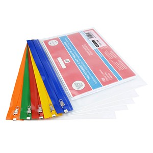 RAPESCO® Reißverschlussbeutel Zippi Bags 25,0 x 19,5 cm transparent/blau, orange, grün, rot, gelb, 5 St.