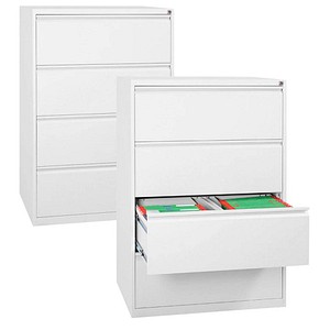 Gürkan Hängeregistraturschrank reinweiß 4 Schubladen 76,0 x 62,0 x 132,0 cm, 1 St.