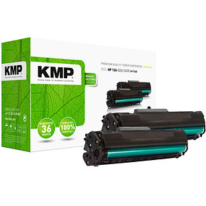 KMP H-T14D  schwarz Toner kompatibel zu HP 12A; Canon  703(Q2612AD;  7616A005), 2er-Set