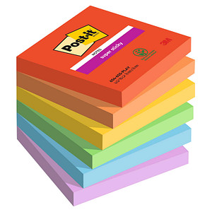 Post-it® Playful Haftnotizen extrastark farbsortiert 6 Blöcke