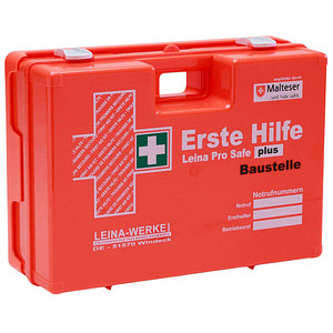 LEINA-WERKE Erste-Hilfe-Koffer Pro Safe plus Baustelle DIN 13169 + Erweiterung orange