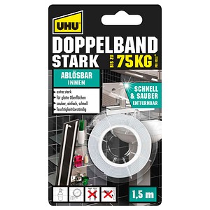 UHU STARK ABLÖSBAR 75KG Montageband 19,0 mm x 1,5 m, 1 Rolle