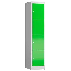 ClassiX Schließfachschrank gelbgrün, lichtgrau X-523415, 4 Schließfächer 41,5 x 50,0 x 180,0 cm