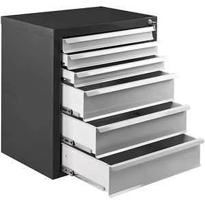 ADB MAMMUT Schubladenschrank lichtgrau, anthrazit 6 Schubladen 70,0 x 43,5 x 75,0 cm, 1 St.
