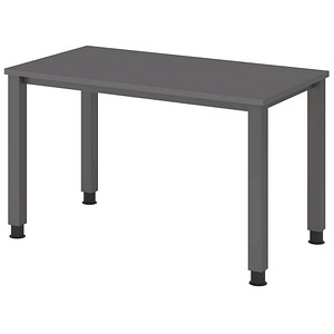 HAMMERBACHER QS612 Schreibtisch grafit rechteckig, 4-Fuß-Gestell grau 120,0 x 67,2 cm