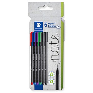 STAEDTLER triplus® Fineliner farbsortiert 0,3 mm, 6 St.