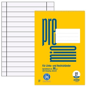 premio® Collegeblock Premio liniert DIN A4 Innen- und Außenrand, 1 St.