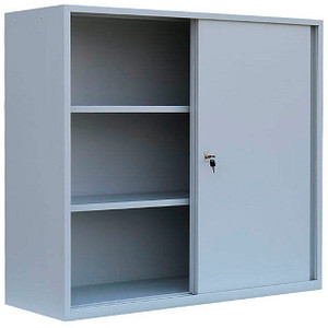 ClassiX Schiebetürenschrank, X-550145 lichtgrau 2 Fachböden 120,0 x 45,0 x 109,0 cm