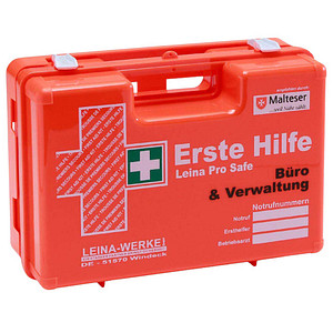 LEINA-WERKE Erste-Hilfe-Koffer Pro Safe Büro & Verwaltung DIN 13157 + Erweiterung orange