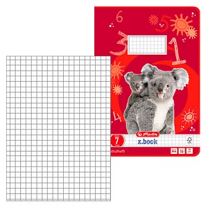 herlitz Schulhefte Koala x.book Lineatur 7 kariert A4 ohne Rand, 16 Blatt, 1 St.