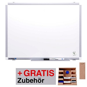 AKTION: Legamaster Whiteboard PREMIUM PLUS 60,0 x 45,0 cm weiß emaillierter Stahl + GRATIS 2 Boardmarker TZ (schwarz, blau), Whiteboard Löscher, Markerhalter, Magnet