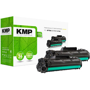 KMP H-T152D  schwarz Toner kompatibel zu HP 78A (CE278AD), 2er-Set
