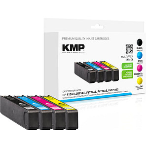 KMP H164V  schwarz, cyan, magenta, gelb Druckerpatronen kompatibel zu HP 913A (L0R95AE, F6T77AE, F6T78AE, F6T79AE), 4er-