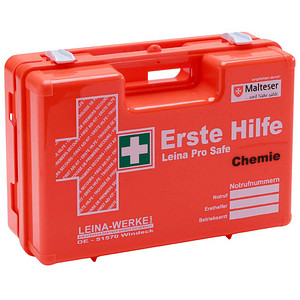 LEINA-WERKE Erste-Hilfe-Koffer Pro Safe Chemie DIN 13157 + Erweiterung orange