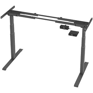 BaseLite elektrisch höhenverstellbares Schreibtischgestell grafit ohne Tischplatte, T-Fuß-Gestell grau 106,5 - 176,5 x 50,0/74,0 cm