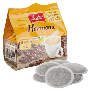 Melitta Harmonie Kaffeepads Arabica- und Robustabohnen mild 16 Pads