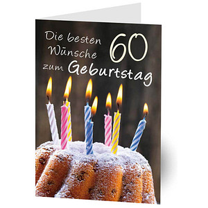 LUMA Geburtstagskarte 60. Kerzen LU1484 DIN B6, 1 St.