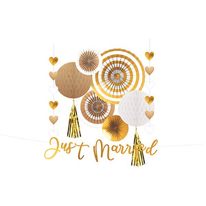 amscan® Partydeko-Set gold Hochzeit, 1 St.