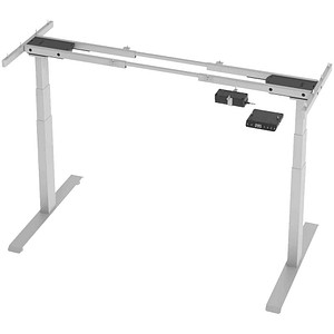 BaseLite elektrisch höhenverstellbares Schreibtischgestell silber ohne Tischplatte, T-Fuß-Gestell silber 106,5 - 176,5 x 50,0/74,0 cm