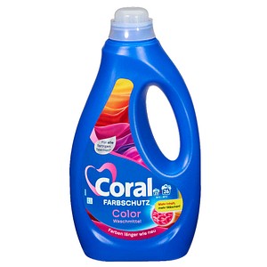 Coral FARBSCHUTZ COLOR Waschmittel flüssig, 1,3 l