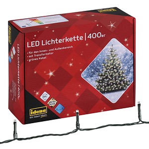 Idena 400er LED Lichterkette grün 47,9 m