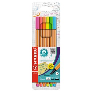 STABILO point 88 NEON Fineliner farbsortiert 0,4 mm, 6 St.