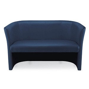 Nowy Styl 2-Sitzer Sofa Club Duo blau beige Leder 129,0 x 63,0 x 77,0 cm, 1 St.