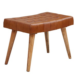 WOHNLING Wohnzimmer-Hocker WL6.012 braun Leder, 1 St.