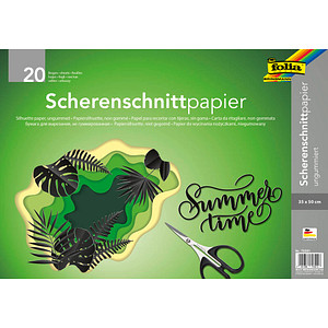 folia Scherenschnittpapier ungummiert schwarz 90 g/qm 20 Bogen