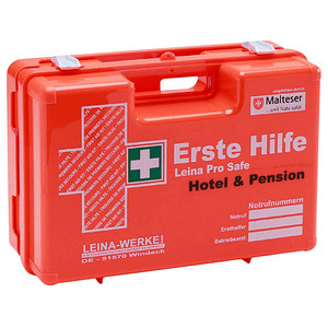 LEINA-WERKE Erste-Hilfe-Koffer Pro Safe Hotel & Pension DIN 13157 + Erweiterung orange