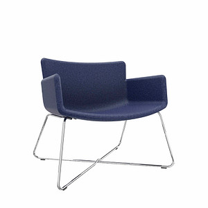 fm Sessel LODUS dunkelblau chrom Stoff 86,0 x 72,0 x 80,0 cm, 1 St.