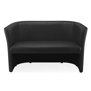 Nowy Styl 2-Sitzer Sofa Club Duo schwarz beige Leder 129,0 x 63,0 x 77,0 cm, 1 St.