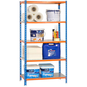 Simonrack Schwerlastregal KIT SIMONCLICK 5/500 457100024189055 orange, blau, verzinkt 90,0 x 50,0 x 180,0 cm