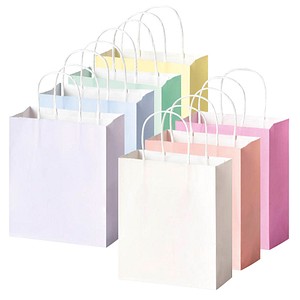 folia Papiertüten PASTELL M helllila, hellblau, hellgelb, mint, apricot, creme, pink 18,0 x 21,0 cm, 7 St.