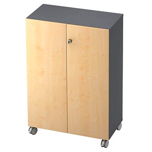 HAMMERBACHER Aktenschrank Profi, V238T3RA/G/3/SG graphit, ahorn 2 Fachböden 80,0 x 42,0 x 117,2 cm