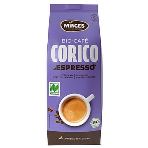 MINGES Corico Espresso Bio-Kaffee, gemahlen, Arabica- und Robustabohnen kräftig, 250 g