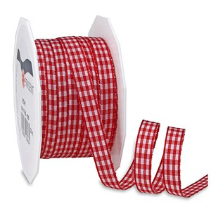 PRÄSENT Geschenkband Vichy matt rot/weiß 10,0 mm x 20,0 m